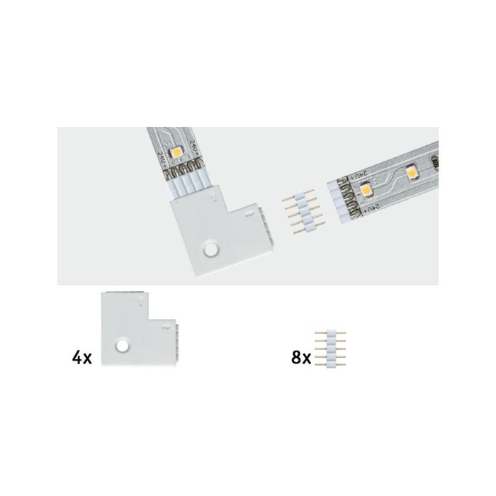 Set 4 conectori MaxLED Edge 90°, alb [4]