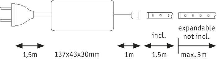Set bandă MaxLED 1000 bază 1,5m cu lumină rece 17W 230/24V 60VA [3]