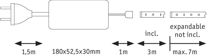 Set bandă MaxLED 1000 bază 3m cu lumină caldă 40W 230/24V 60VA [4]