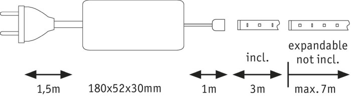 Set bandă MaxLED 1000 bază 3m cu lumină caldă 40W 230/24V 75VA [4]