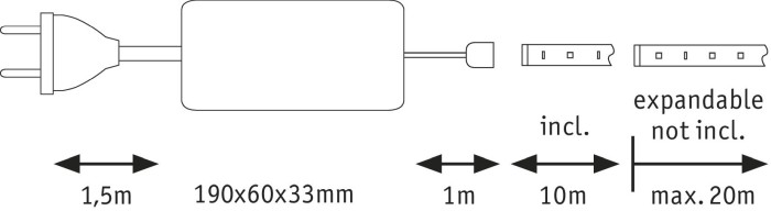 Set bandă MaxLED 500 bază 10m cu lumină rece 60W 230/24V 75VA [5]