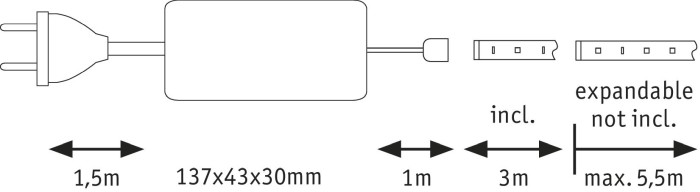 Set bandă MaxLED 500 bază 3m cu lumină caldă 20W 230/24V 20VA [4]