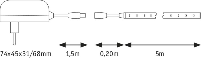 Set bandă SimpLED 5m cu lumină caldă 17W 230/12V DC [4]