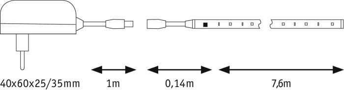 Set bandă SimpLED 7.5m Motion RGB 15W 230/12V DC alb [4]