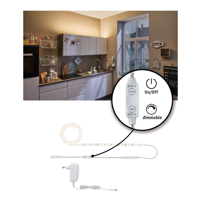 Set bandă SimpLED Power 1,5m cu lumină caldă cu variator/întrerupător 17W 230/24V DC [5]