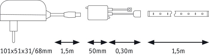 Set bandă SimpLED Strip 1,5m RGB 12W 230/12V DC [7]