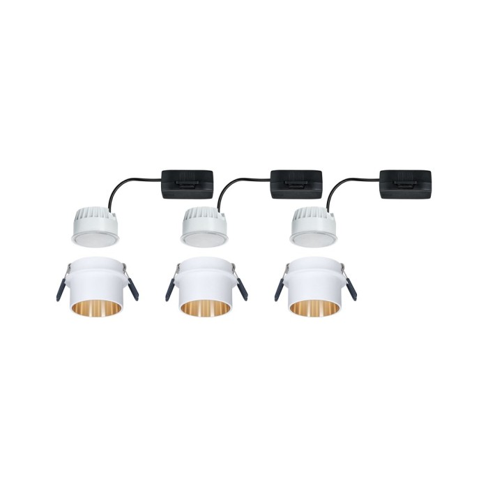 Set spoturi încastrabile Gil Coin 3x6,5W alb/auriu, cu flux luminos variabil în trei pași [3]