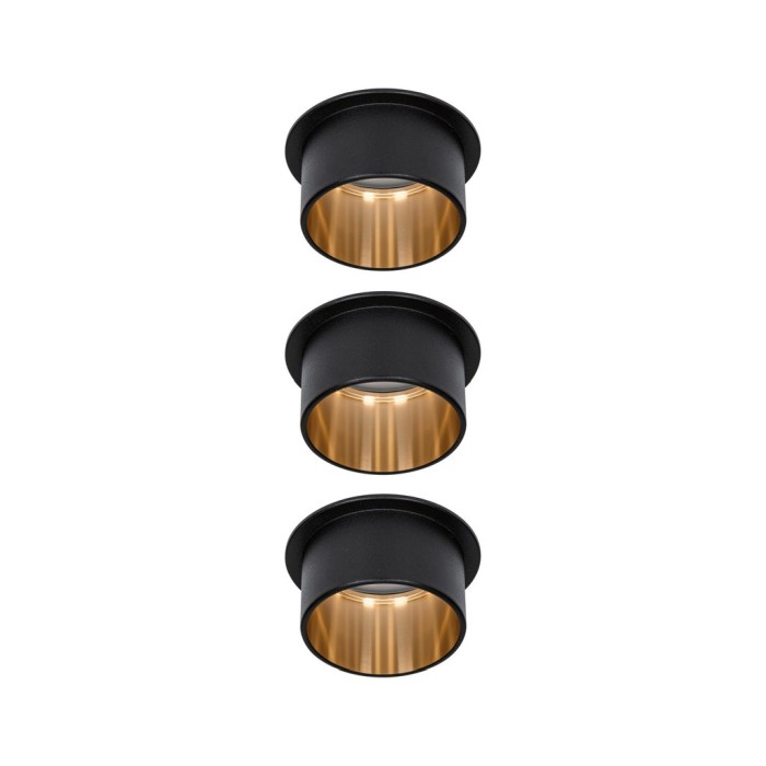 Set spoturi încastrabile Gil Coin 3x6,5W negru/auriu, cu flux luminos variabil în trei pași [2]