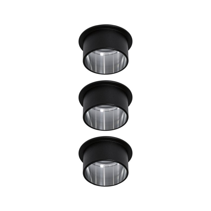 Set spoturi încastrabile Gil Coin 3x6,5W negru/metal mat, cu flux luminos variabil în trei pași [2]