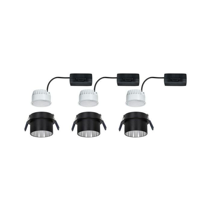 Set spoturi încastrabile Gil Coin 3x6,5W negru/metal mat, cu flux luminos variabil în trei pași [3]
