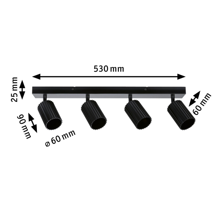 Șild Lirena, GU10, max. 4x10W, negru mat, metal [2]