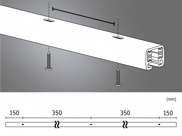 Sina URail 100 cm, 230V, max. 1000W, alb Signal [8]