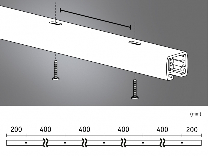 Sina URail 200 cm, 230V, max. 1000W, alb Signal [7]