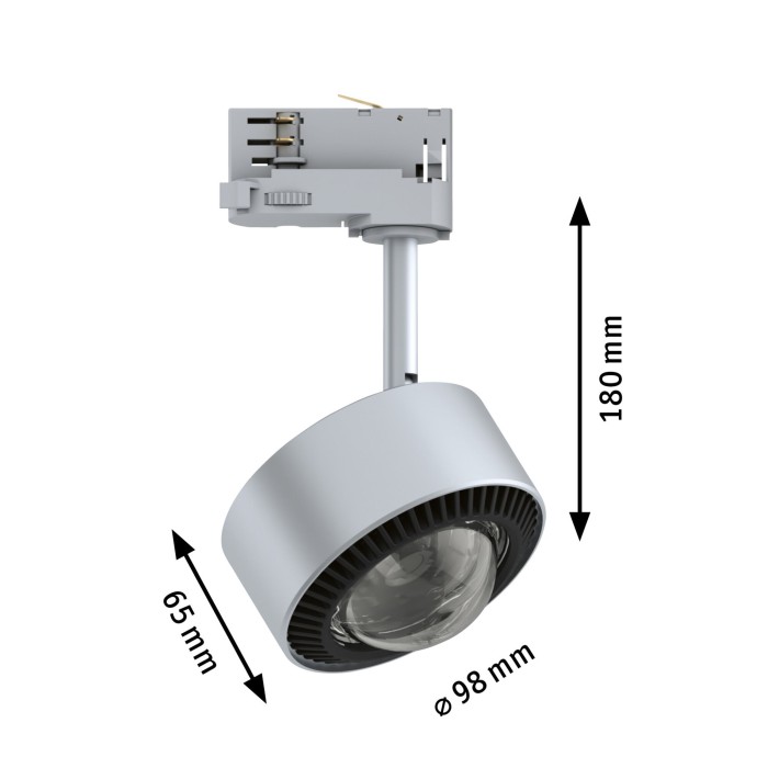 Spot Aldan LED pentru șină Paulmann ProRail3, 533.8lm, 8W, 4000K, cu flux luminos variabil, 230V, argintiu-negru [7]
