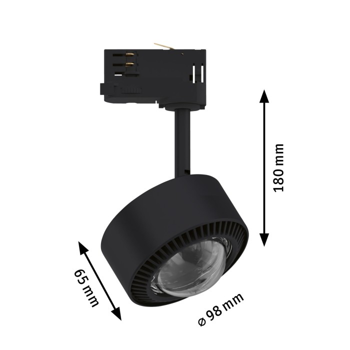 Spot Aldan LED pentru șină Paulmann ProRail3, 539lm, 8W, 3000K, cu flux luminos variabil, 230V, negru-crom [6]