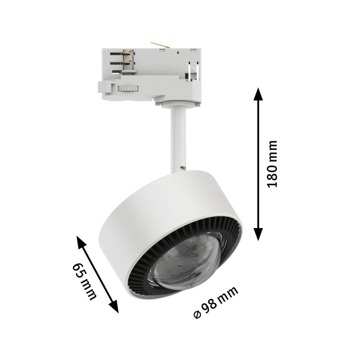 Spot Aldan LED pentru șină Paulmann ProRail3, 539lm, 8W, 3000K, cu flux luminos variabil, 230V, alb-negru [6]