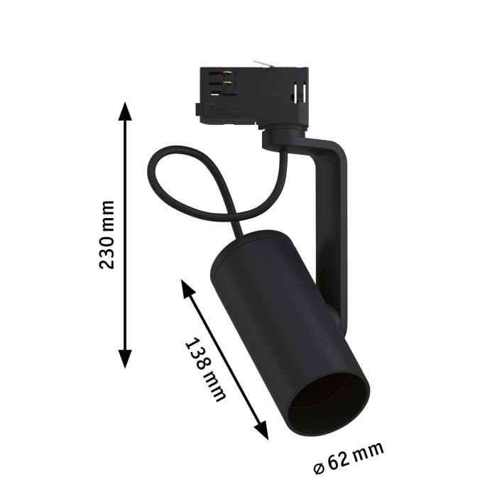 Spot Apol II pentru șină Paulmann ProRail3, E27, max. 50W, cu flux luminos variabil, 230V, negru [7]