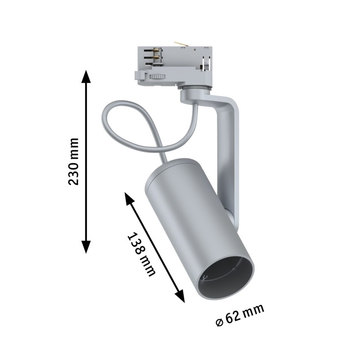 Spot Apol II pentru șină Paulmann ProRail3, E27, max. 50W, cu flux luminos variabil, 230V, crom [6]
