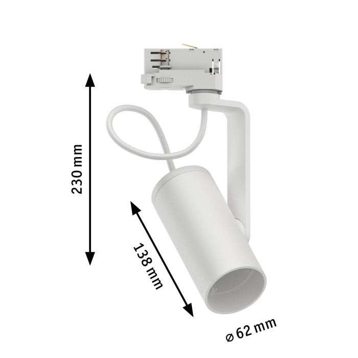 Spot Apol II pentru șină Paulmann ProRail3, E27, max. 50W, cu flux luminos variabil, 230V, alb [6]