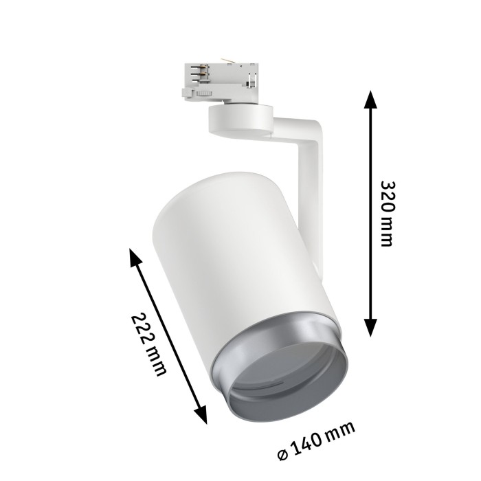 Spot Asthene pentru șină Paulmann ProRail3, E27, max. 50W, cu flux luminos variabil, alb [6]