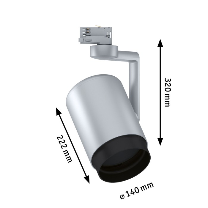 Spot Asthene pentru șină Paulmann ProRail3, E27, max. 50W, cu flux luminos variabil, crom [7]