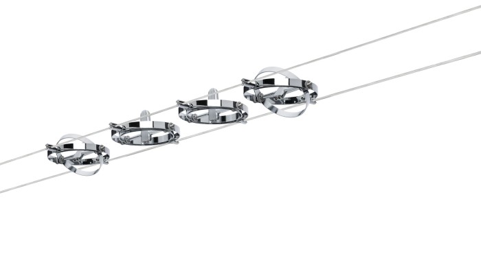 Spot Cardan pe cablu max 4x10W GU5,3 crom mat/crom 230/12V 80VA metal [2]