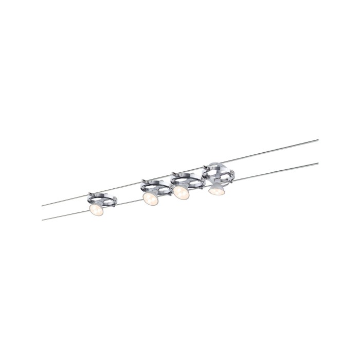 Spot Cardan pe cablu max 4x10W GU5,3 crom mat/crom 230/12V 80VA metal [4]