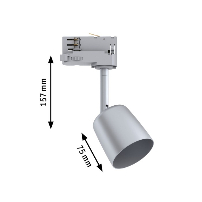 Spot Cover pentru șină Paulmann ProRail3, GU10, max. 10W, cu flux luminos variabil, 230V, argintiu-crom [3]
