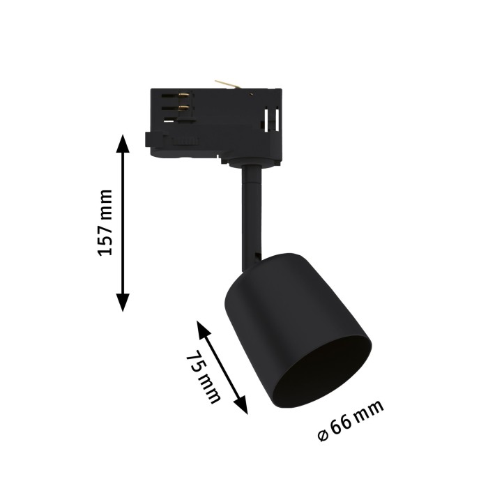 Spot Cover pentru șină Paulmann ProRail3, GU10, max. 10W, cu flux luminos variabil, 230V, negru [3]