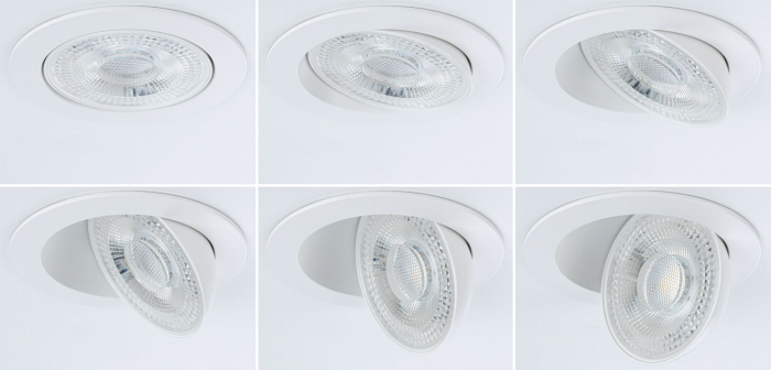 Spot încastrabil Aumus LED, rotund, 105mm, 90°,  5W, 700lm, 230V, flux luminos variabil în 3 pași, temperatură de culoare variabilă 2700 - 6500K, alb [3]