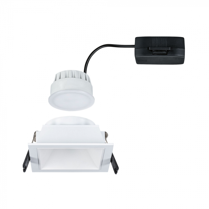 Spot incastrabil Cole Coin, IP44, patrat, 88x88mm, 6W, 470lm, 230V, flux luminos variabil in 3 pasi, 2700K, alb [8]