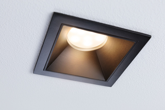 Spot incastrabil Cole Coin, IP44, patrat, 88x88mm, 6W, 470lm, 230V, flux luminos variabil in 3 pasi, 2700K, negru [2]