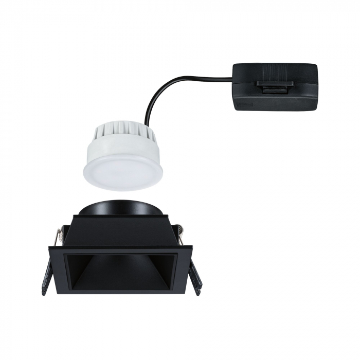 Spot incastrabil Cole Coin, IP44, patrat, 88x88mm, 6W, 470lm, 230V, flux luminos variabil in 3 pasi, 2700K, negru [8]