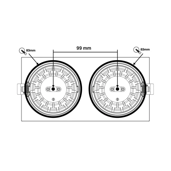 Spot încastrabil SLC DL04, dreptunghiular, X2, R83, alb, 3000K, cu flux luminos variabil [4]