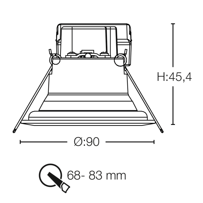Spot încastrabil SLC ONE SOFT, negru mat, 2700K, CRI90, IP44, 36° [9]