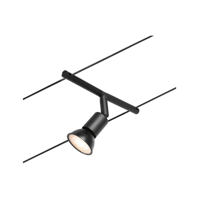 Spot individual pe cablu Salt GU5,3, max. 10W, 12V, negru mat-crom [4]