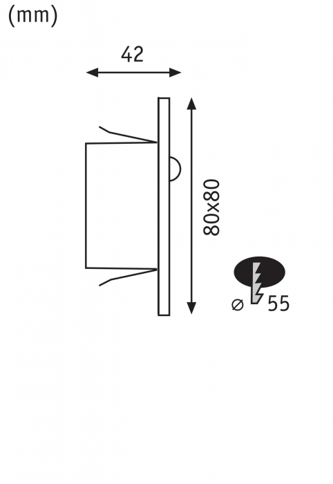 Spot LED vertical Edge Quadro, pătrat, 80x42mm, 1,2W, 25lm, 230V,  2700K, negru [9]