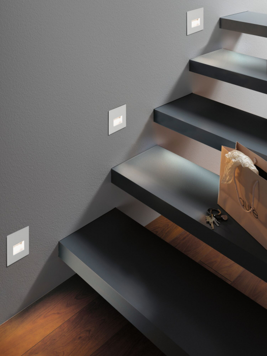 Spot LED vertical Edge Quadro, pătrat, 80x5mm, 1,2W, 50lm, 230V,  2700K, alb mat [4]
