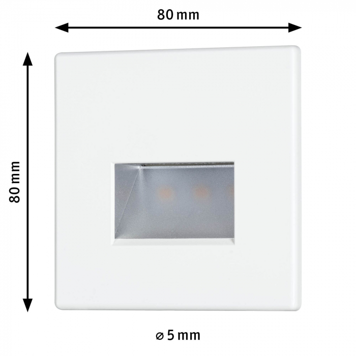 Spot LED vertical Edge Quadro, pătrat, 80x5mm, 1,2W, 50lm, 230V,  2700K, alb mat [7]