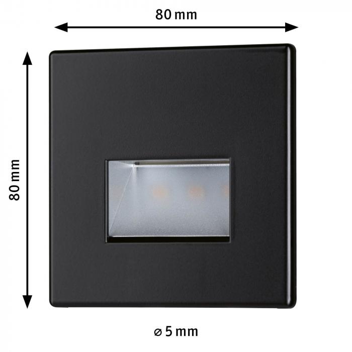 Spot LED vertical Edge Quadro, pătrat, 80x5mm, 1,2W, 50lm, 230V,  2700K, negru mat [2]