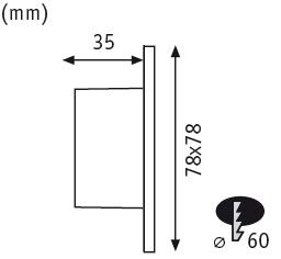 Spot LED vertical, pătrat, 78x35mm, 1,1W, 65lm, 230V, 2700K, alb [6]