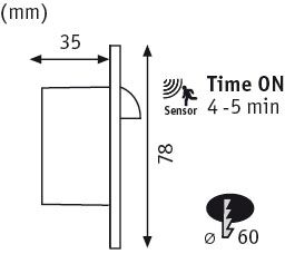 Spot LED vertical, rotund, 78mm, 1,1W, 65lm, 230V, 2700K, alb [7]