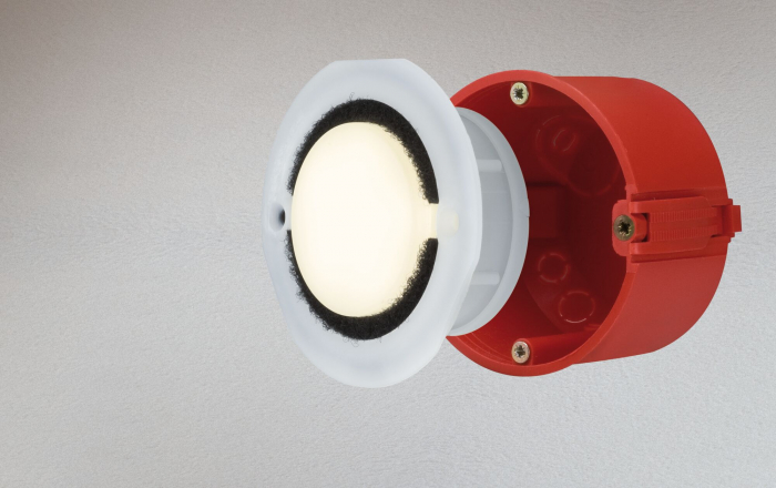 Spot LED vertical Special Line, rotund, 76mm, 1,4W, 140lm, 230V, 3000K, opal, IP65 [6]