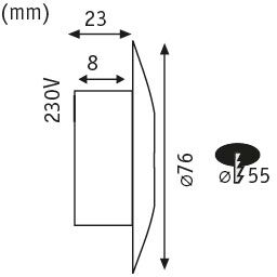 Spot LED vertical Special Line, rotund, 76mm, 1,4W, 140lm, 230V, 3000K, opal, IP65 [9]