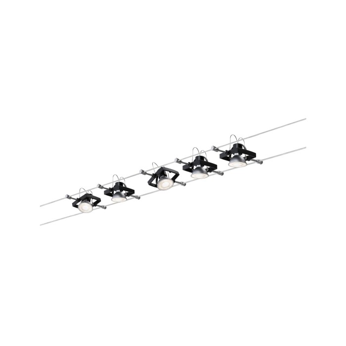 Spot MacII pe cablu max 1x10W GU5,3 negru mat 12V metal/plastic [5]