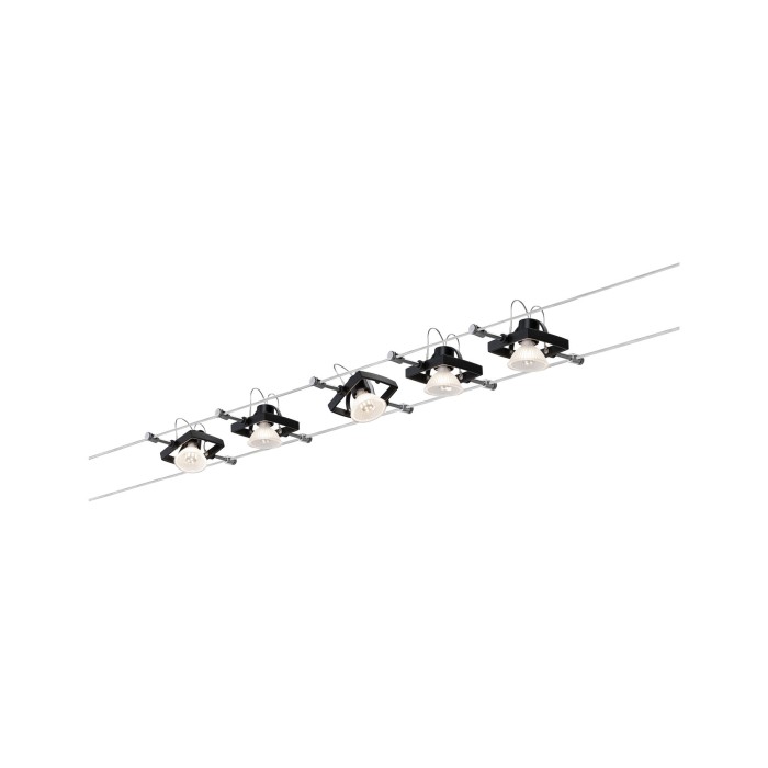 Spot MacII pe cablu max 1x10W GU5,3 negru mat 12V metal/plastic [4]