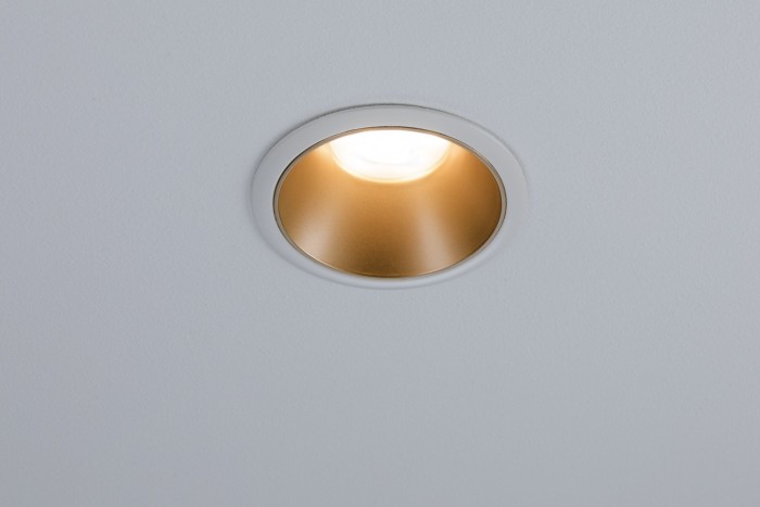 Spot încastrabil Cole rotund fix max 1x10W GU10 230V alb mat/auriu [4]
