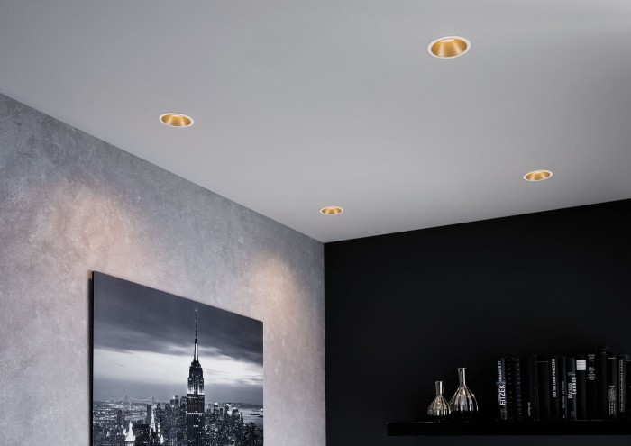 Spot încastrabil Cole rotund fix max 1x10W GU10 230V alb mat/auriu [3]