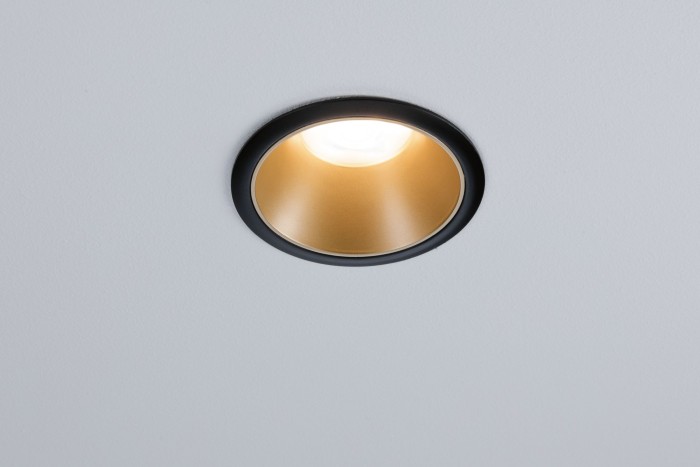 Spot încastrabil Cole rotund, fix max 1x10W GU10 230V negru mat/auriu [3]