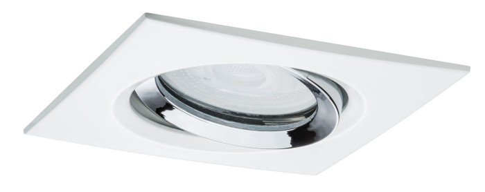 Spot încastrabil Nova Plus IP65 orientabil pătrat max1x 35W GU10/GU5,3 alb mat-crom [2]